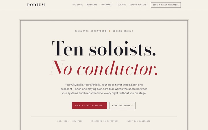 Homepage of PODIUM