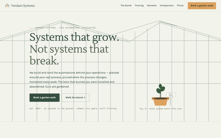 Homepage of Verdant Systems