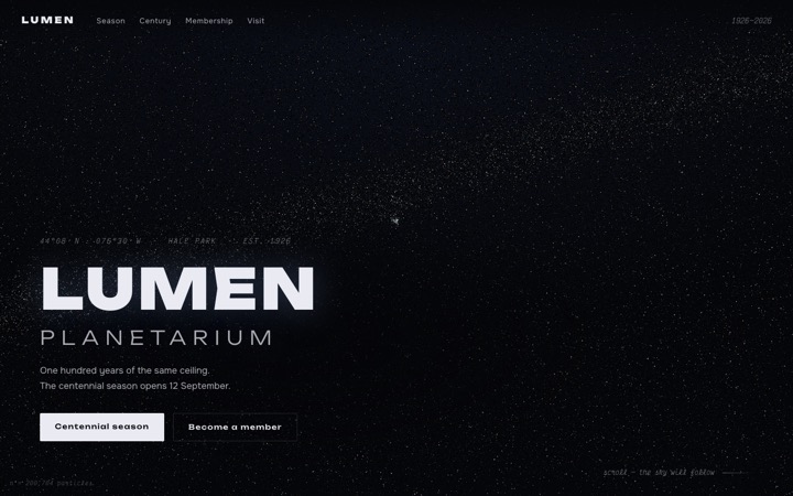 Homepage of Lumen Planetarium