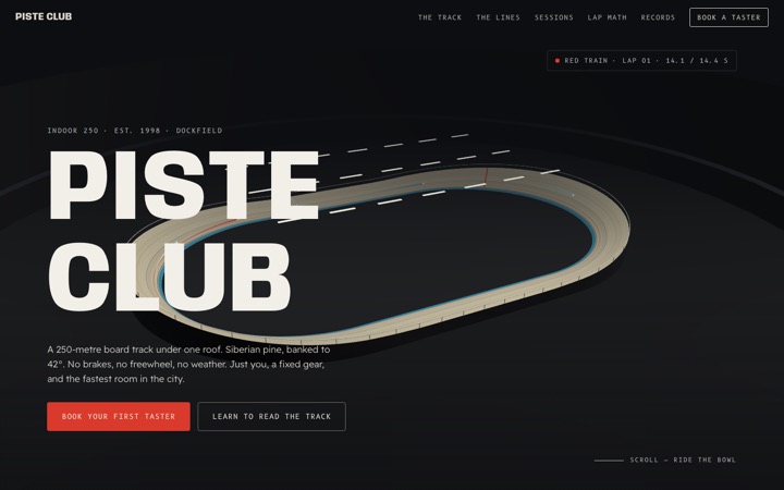 Homepage of Piste Club