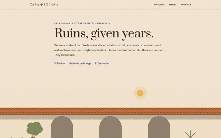 Homepage of Casa Solana