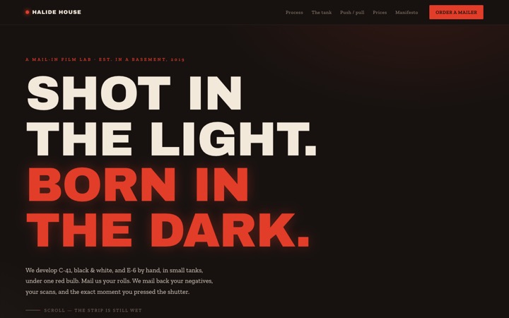 Homepage of Halide House