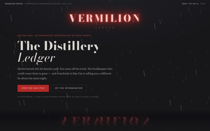 Homepage of The Distillery Ledger