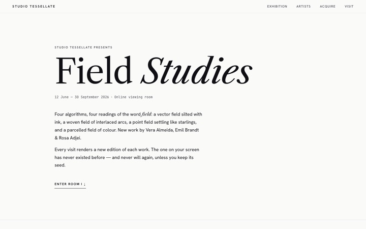 Homepage of Studio Tessellate
