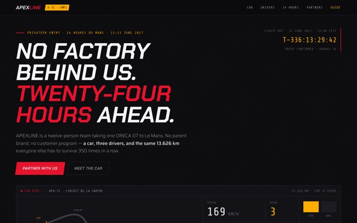 Homepage of APEXLINE Racing