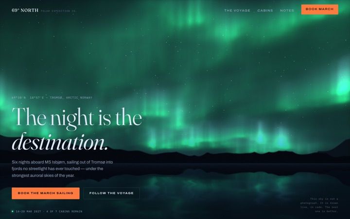 Homepage of 69° NORTH