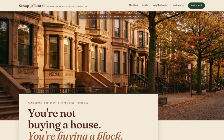 Homepage of Stoop & Lintel