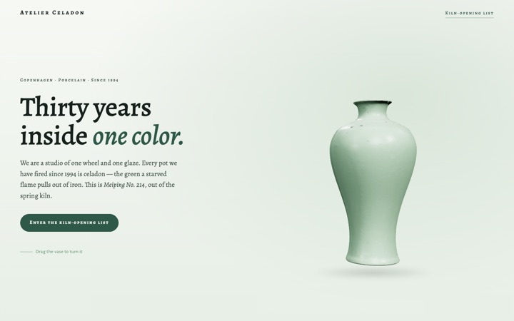 Homepage of Atelier Celadon