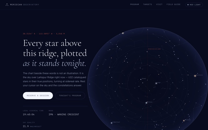 Homepage of Meridian Observatory