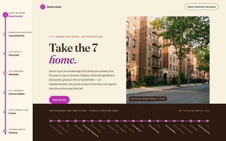 Homepage of Seven Local