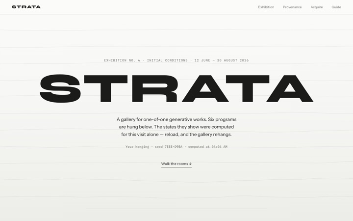 Homepage of STRATA Gallery