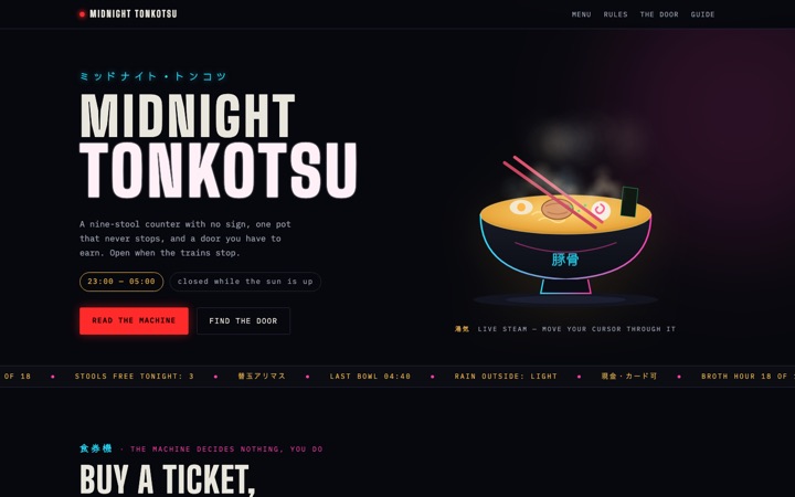 Homepage of MIDNIGHT TONKOTSU