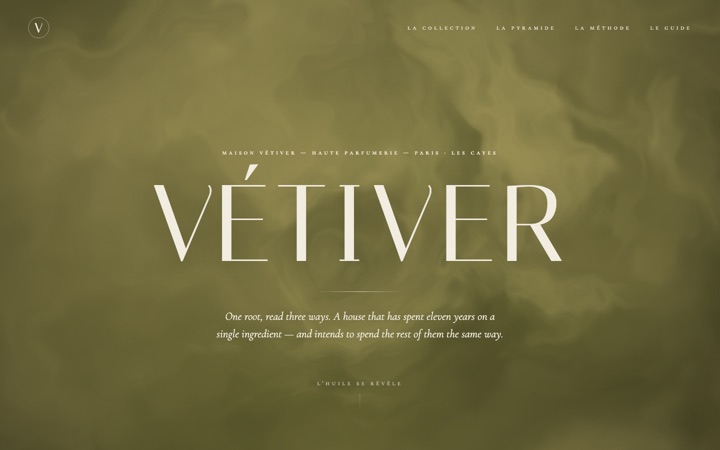 Homepage of Maison Vétiver