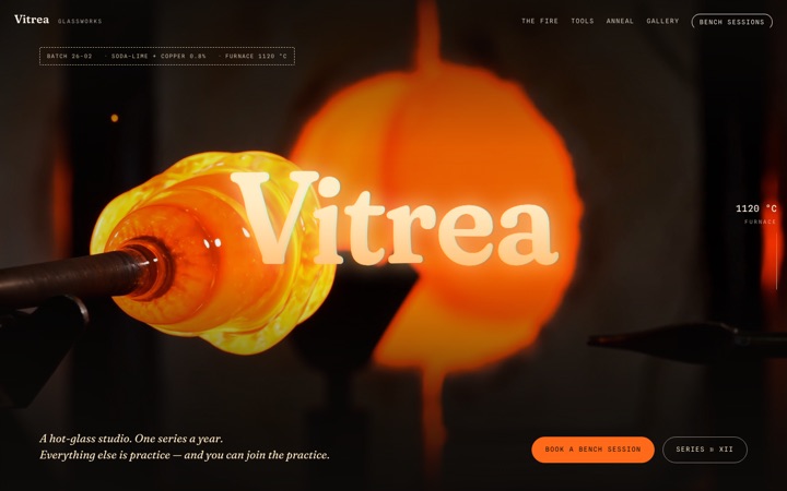 Homepage of Vitrea Glassworks